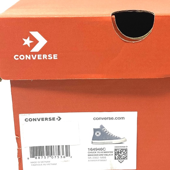 Converse Chuck Taylor 70 High Top Canvas Gray Women's Size Sneakers 164946C - Picture 8 of 9